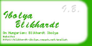 ibolya blikhardt business card